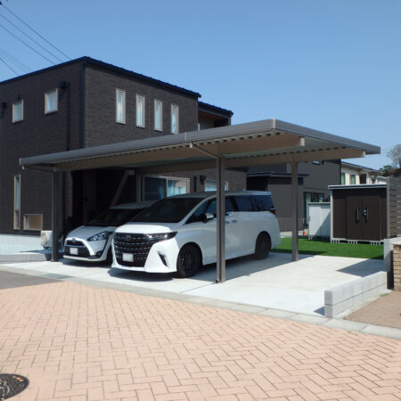 あなたの街の外構屋さん　施工事例 カーポート 舗装 駐車場 福島県伊達市