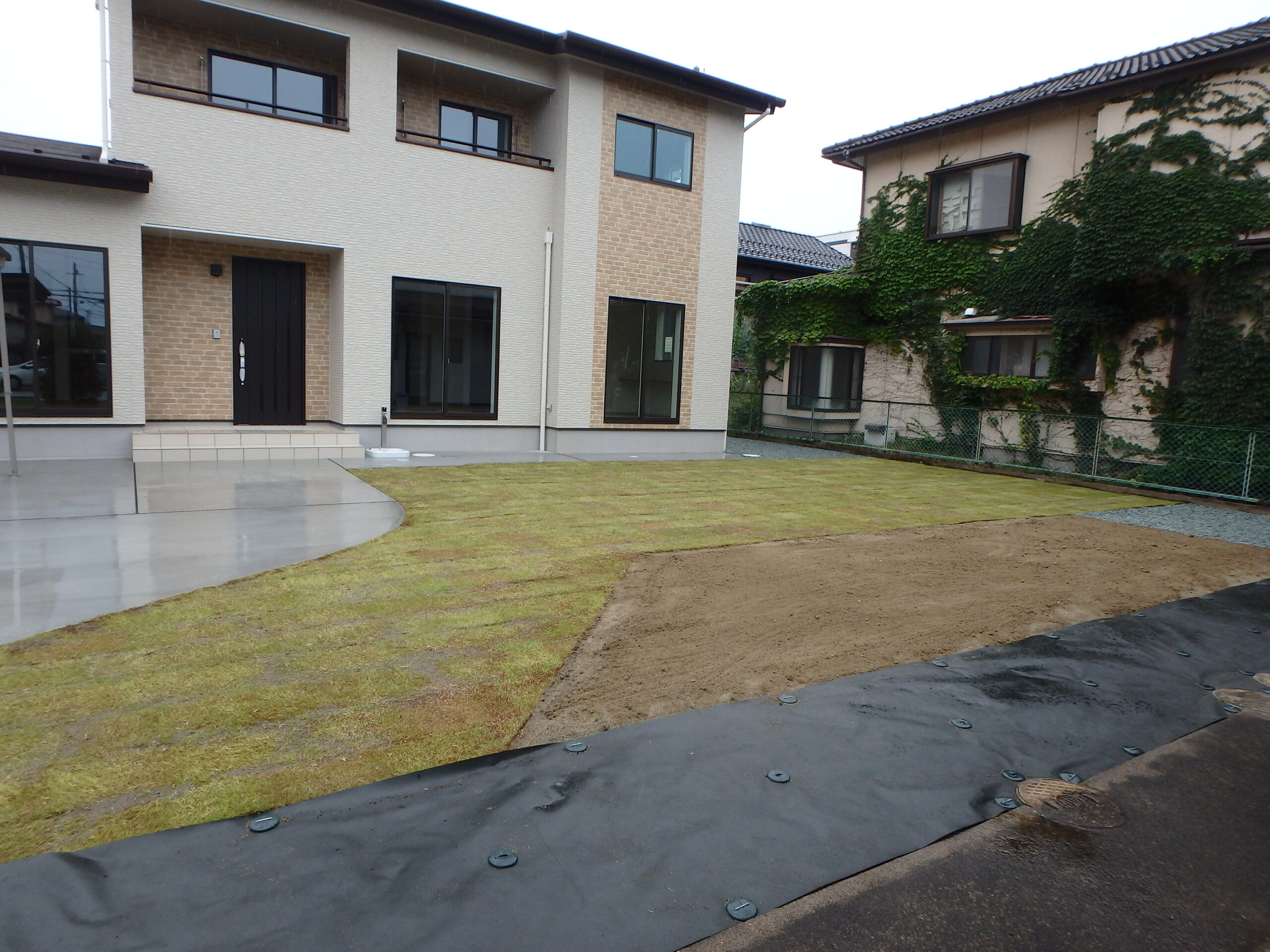 あなたの街の外構屋さん 仙台市 施工事例 防草シート 天然芝